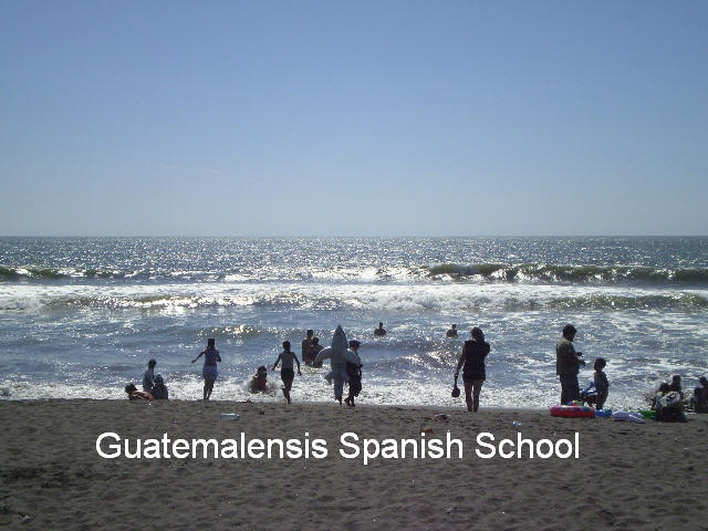 Black sand, waves, sun, fun, only with Guatemalensis Spanish School